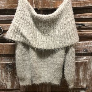 Gray off the shoulder sweater